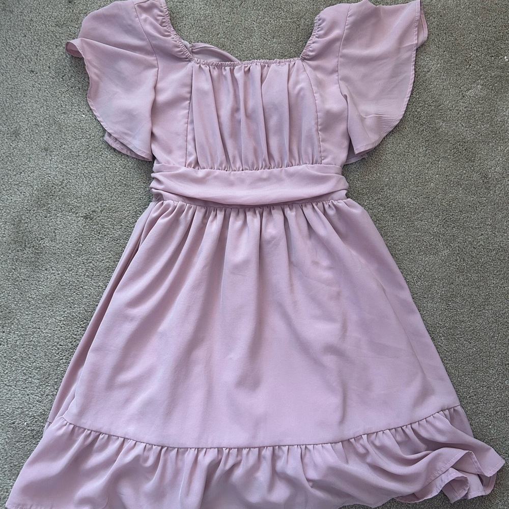 Pink dress with bow